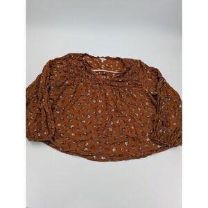 Lucky Brand Top Blouse Size 2XL‎ Plus Floral Smocked Cottagecore Peasant